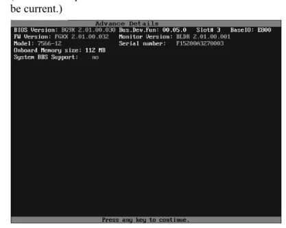 Figure 9.   Advanced Detail Screen To return to the main screen