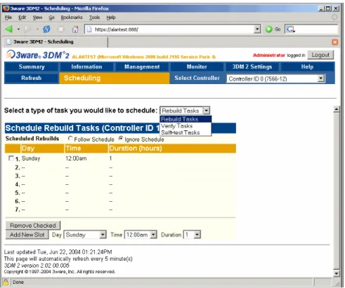 Figure 22.   Scheduling Page