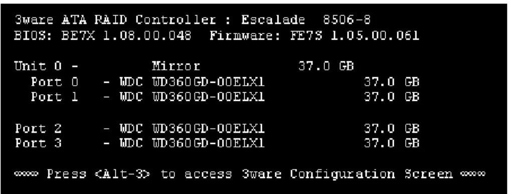 Figure 9.  3ware BIOS Tool