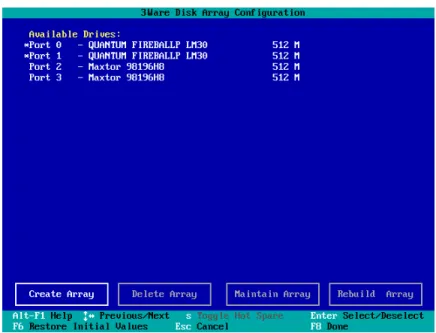 Figure 12.  Selecting Drives for a Mirrored Array