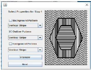 Fig. 4.8: Image properties selection and preview (basic shapes pattern) 