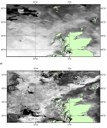Figure 2.5 (a) Weekly composite satellite image of sea surface temperature for the week 