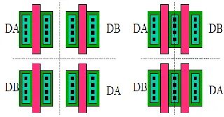 Fig 11: Common Centroid layout technique to reduce mismatch.  