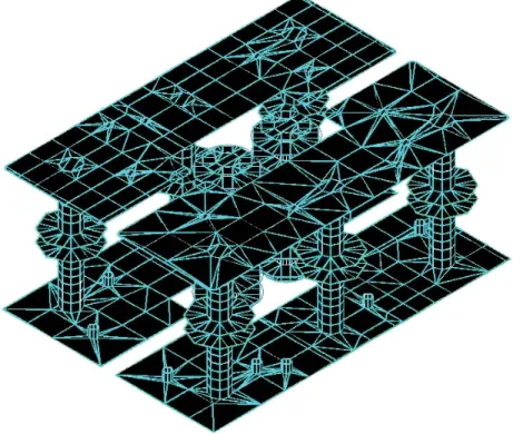 Figure 1. MoM discretization of a 3D planar structure (PCB differential via stubs)