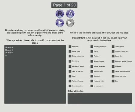 Figure 1: Test interface used in the listening tests.