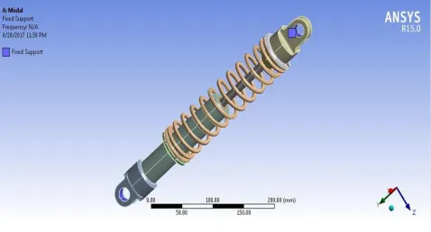 Fig 8. Fixed support in ANSYS for modal analysis 
