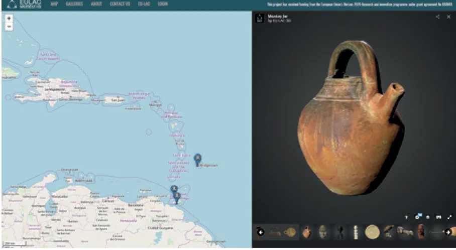Fig. 9. An interactive map of the Virtual Museum Infrastructure. © EU-LAC MUSEUMS