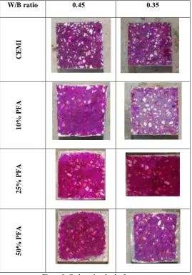 Figure 7: Carbonation depth of concrete   