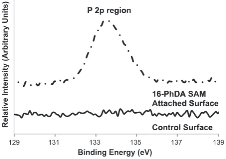Fig. 3. Survey spectra showing the change in surface chemistry of a Ti6Al4V surface afterSAM attachment