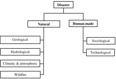 Figure 2.4 Types of disasters (Shaluf, 2007, p. 705) 