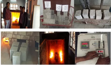 Figure (1) shows Diesel furnace and the samples of different grades of concrete tested at different elevated temperatures 