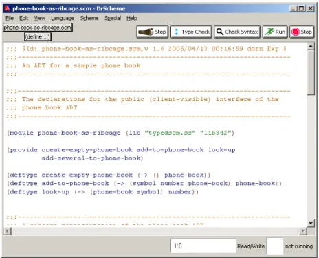 Figure 7.1 DrScheme and the TypedScm Tool