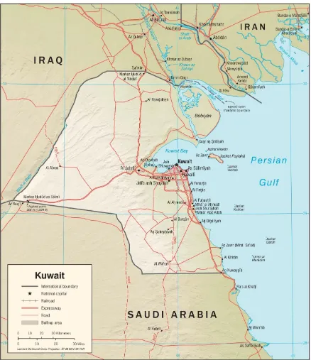 Figure 1.1: Map of the State of Kuwait. 