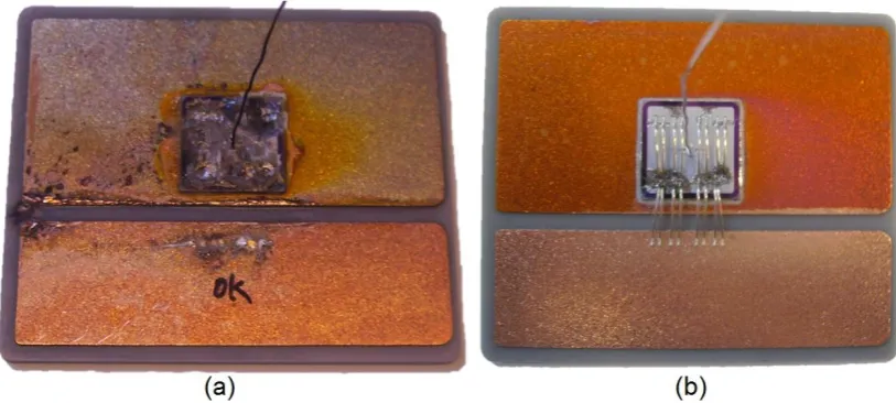 Fig. 9 SEM images taken from the polished cross sections of the Al wire bonded samples 