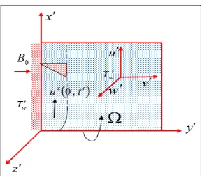 Figure 1. Physical model and coordinate system for the problem.   