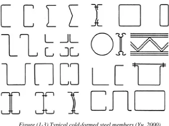 Figure (1-3) Typical cold-formed steel members (Yu, 2000) 