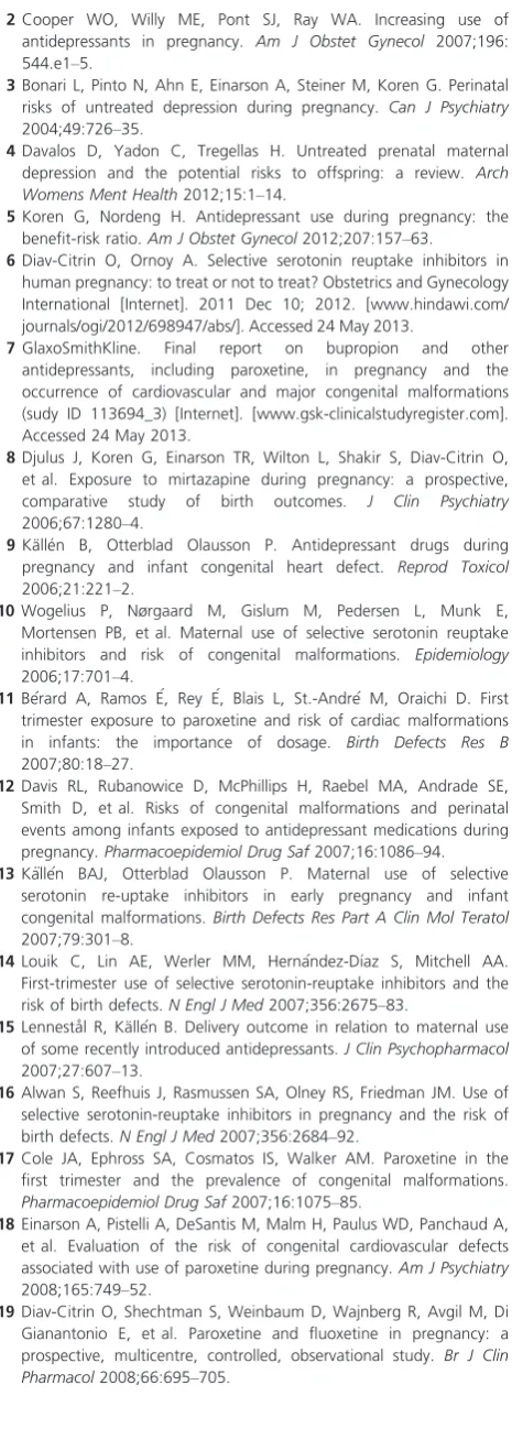 Table S2. Maternal characteristics for singletons withdifferent SSRI exposures in the ﬁrst trimester of pregnancy