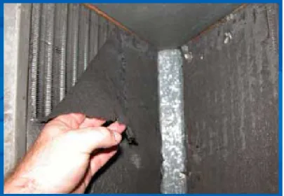 Figure 4 shows heavy evaporator coil fouling 29 , which is most common on systems with floor (or  low wall) returns, especially in homes with cats and dogs