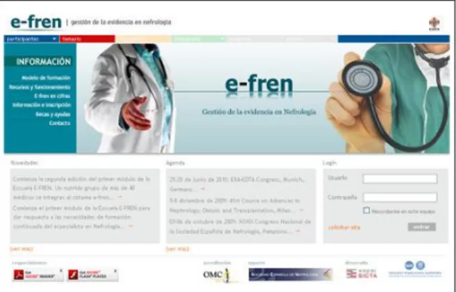 Fig. 3.  E-FREN web site index page 