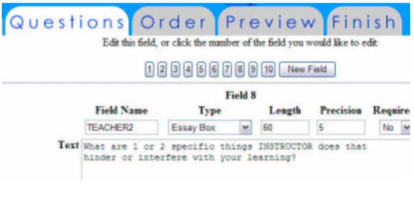 Figure 2. Course Survey Template 
