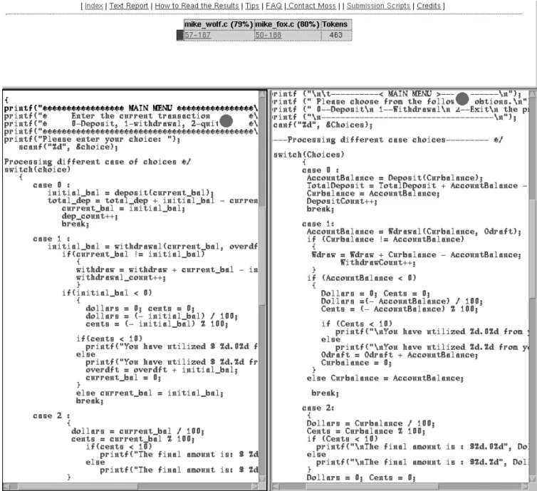 Figure 3: Side-by-side frames, cued to matching sections.