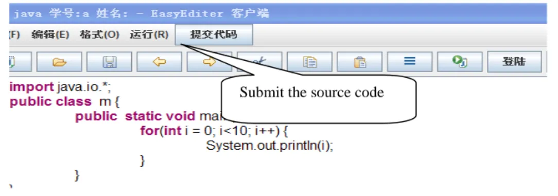 Figure 4 shows the process of submitting the source code after the student type the code
