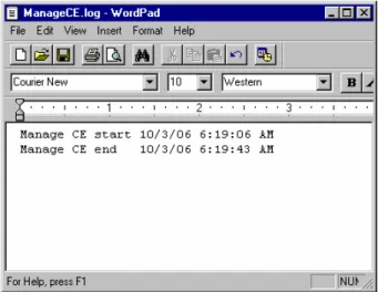 Figure 4: ManageCE.log for a Successful Session 