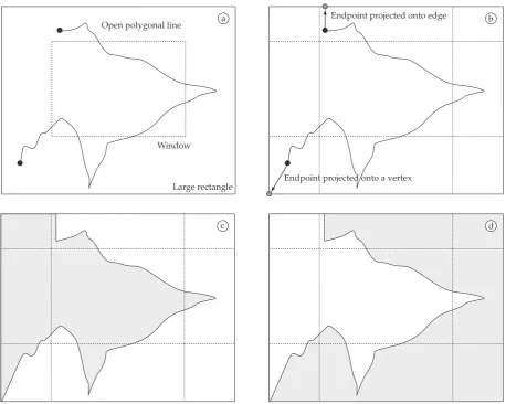 Figure 12. Obtaining closed polygonal lines from an incomplete set of polygonal lines