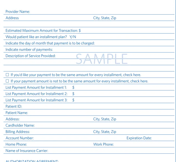 FIGuRE 3-2: SAMPlE AuTHORIzATIOn ORDER FORM WITH PAyMEnT PlAn 