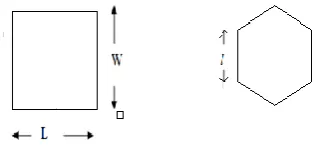 Figure 2 Rectangular and hexagonal patch Antenna 