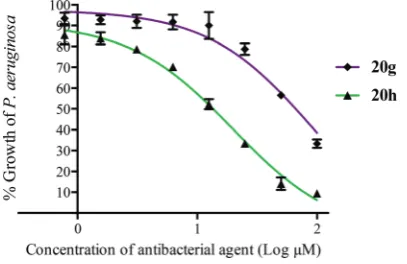 Fig. 2The eamoxicillin-resistantﬀects of argyrin A 20h and analogue 20g on the growth of P
