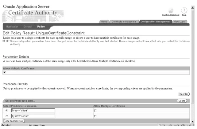 Table  describes the parameters for the UniqueCertificateConstraint module.