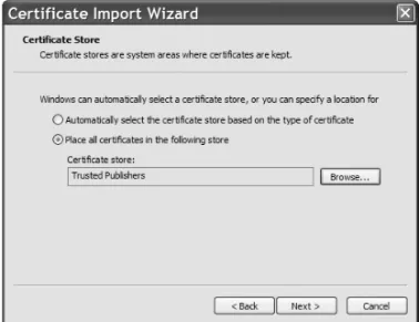 Figure 6.16: Completed Store Selection Step