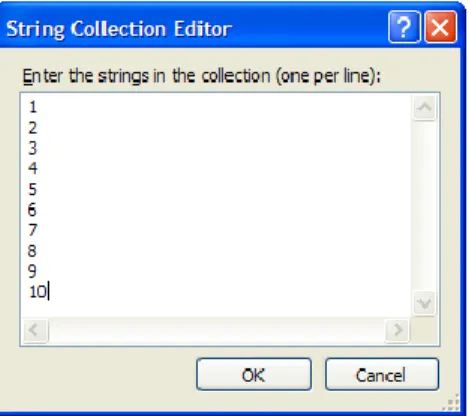Figure 11 String Collection Editor Window  7.  Click OK to close the String Collection Editor window