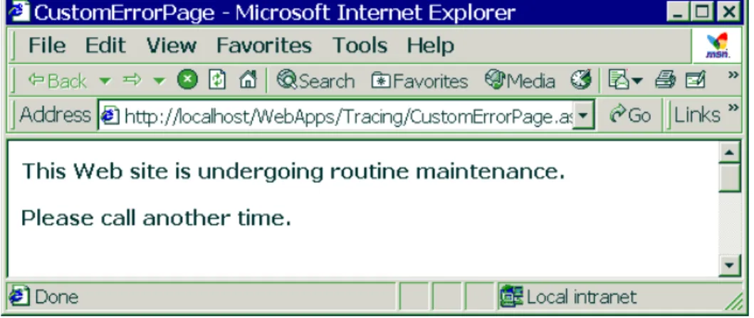 Figure 11. You can display a custom page whenever an error occurs. 
