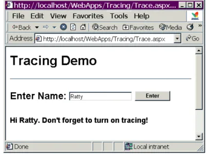 Figure 1. The Trace.aspx page without tracing turned on. 