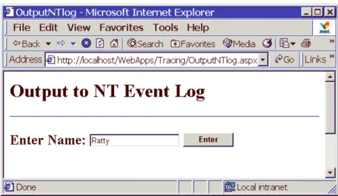 Figure 9. Entering information in the Windows Event Log. 