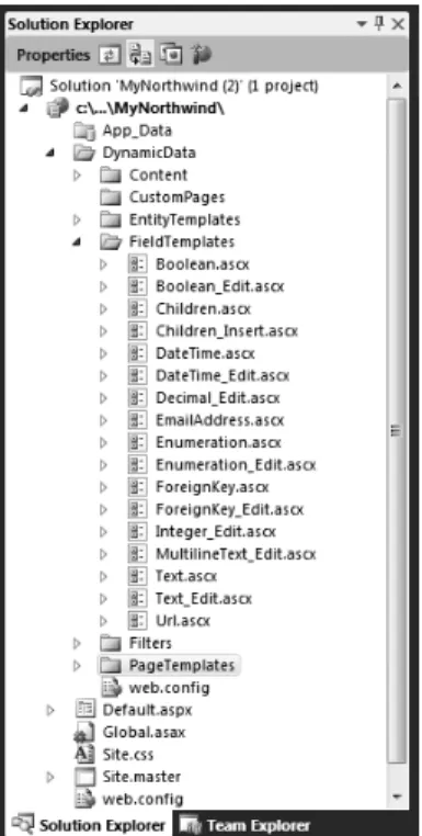 Figure 30 - 3 shows the data types as presented in the Visual Studio  Solution Explorer