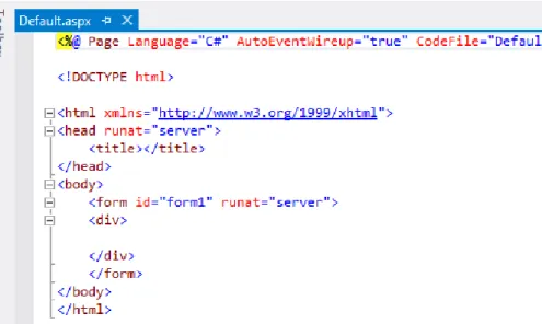Figure 5 – Reviewing the source HTML of default.aspx 