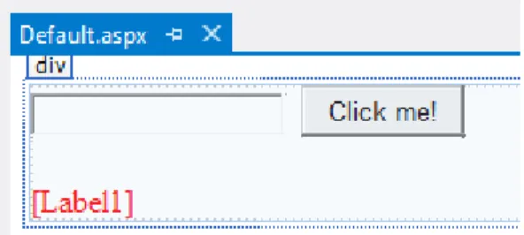 Figure 10 – Source of default.aspx after dragging controls 