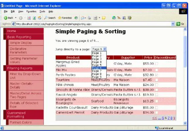 Figure 11: The User is Automatically Taken to the Sixth Page When Selecting the “Page 6” Drop­Down List Item 