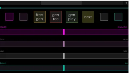 Figure   5. ScreenPlay    GUI   generative/transformative   algorithm   control   page. 