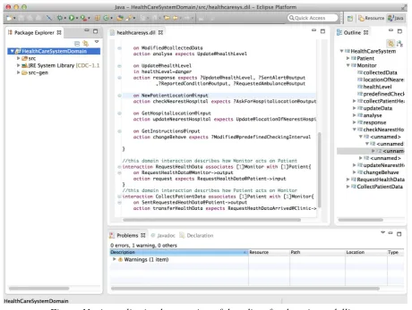Figure 11: An earlier implementation of the editor for domain modelling
