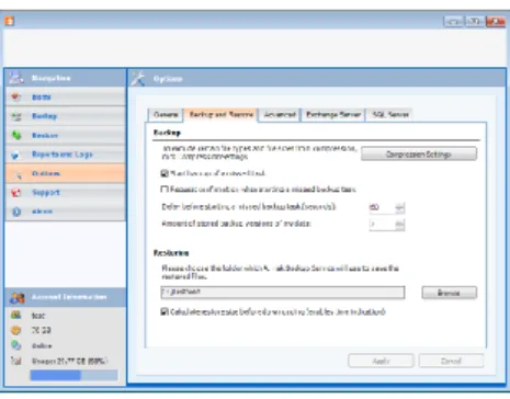 Figure 40: Default restore directory  Restore folder 