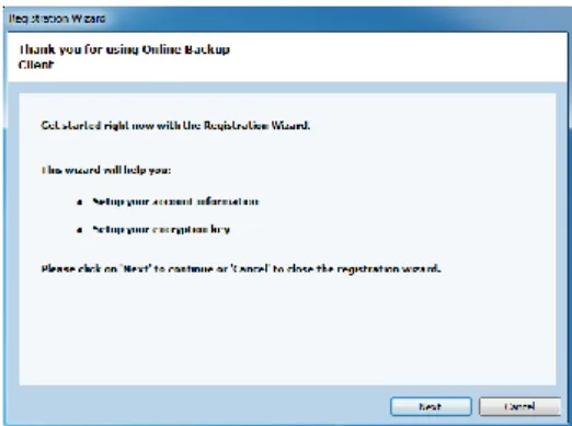 Figure 5:  Registration wizard 