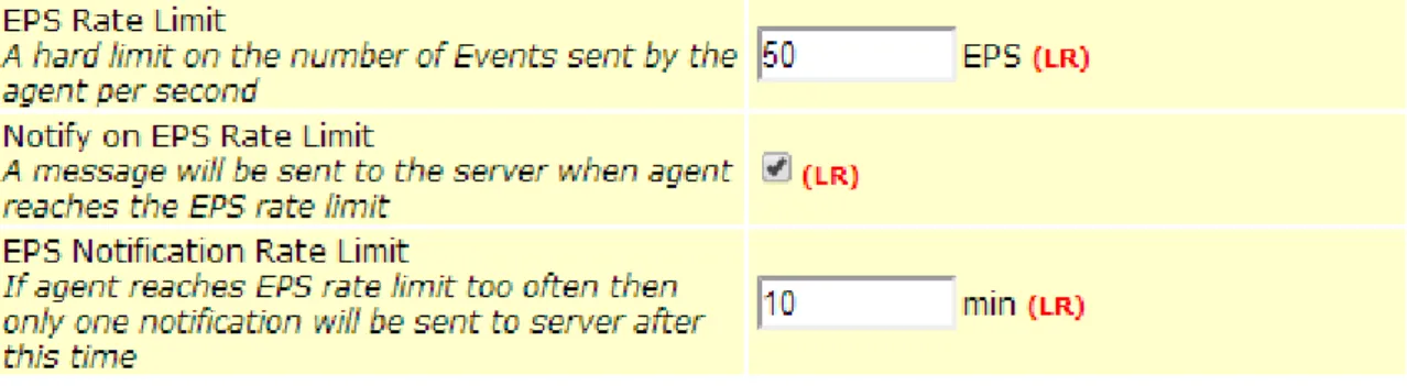 Figure 2: EPS Event Throttling Setting