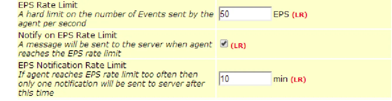Figure 2: EPS Event Throttling Setting 