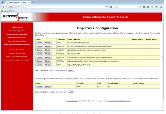 Figure 4: Display the Set objectives