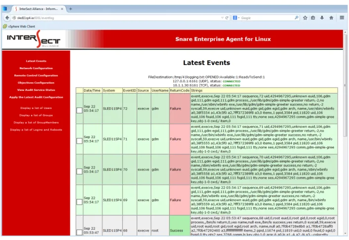 Figure 7: Display the latest events