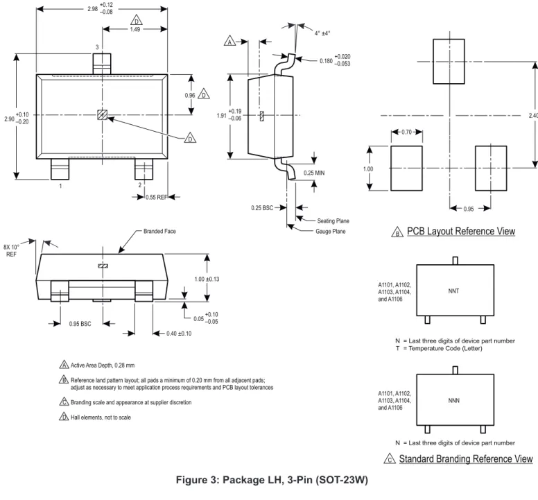 Figure 3: Package LH, 3-Pin (SOT-23W)ABCD C